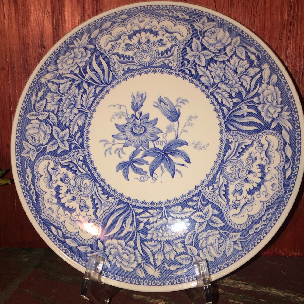Vintage Blue Italian Spode floral Platter